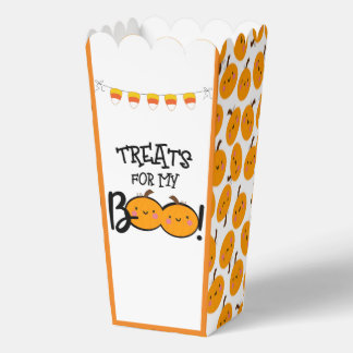 Pompoen traktaties voor mijn boek Halloween Popcor Bedankdoosjes