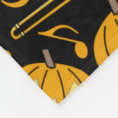 Pompoen Trombone Muzieknoten Fleece Deken (Hoek)
