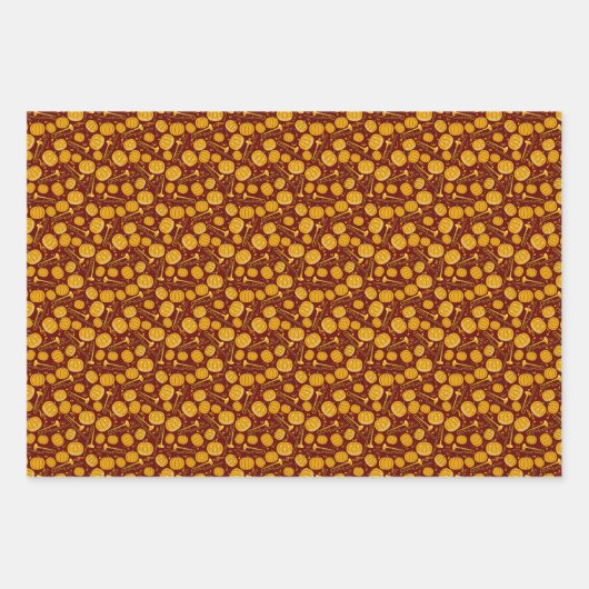 Pompoen Trombone Muzieknoten Verpakking Papier Bla Inpakpapier Vel (Voorkant 3)