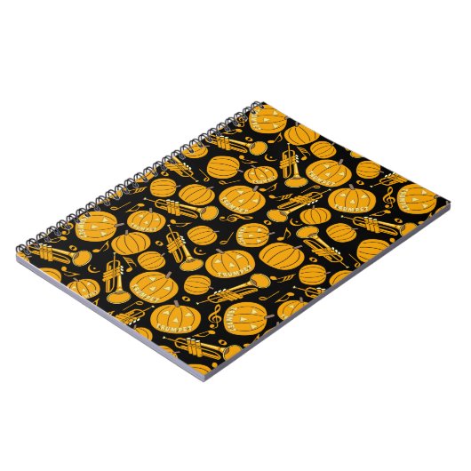 Pompoen Trompet Muzieknoten Notitieboek (Linkerzijde)