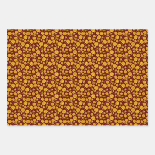 Pompoen Trompet Muzieknoten Wrapping Papier Bladen Inpakpapier Vel (Voorkant 3)