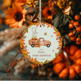 Pompoen Truck Baby Shower Bedankt Bedankjes Labels
