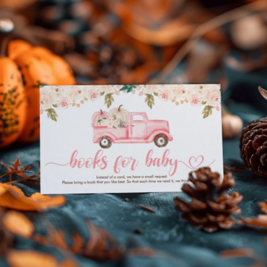 Pompoen Truck Baby shower Boeken voor Baby Informatiekaartje