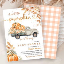 Pompoen Truck Baby shower Herfst Genderneutraal