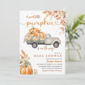 Pompoen Truck Baby shower Herfst Genderneutraal Kaart (Staand voorkant)