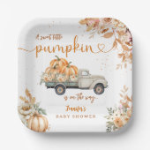 Pompoen Truck Baby shower Herfst Herfst Papieren Bordje (Voorkant)