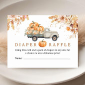 Pompoen Truck Baby shower Herfst Luier Raffle Informatiekaartje