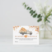 Pompoen Truck Baby shower Herfst Luier Raffle Informatiekaartje (Staand voorkant)