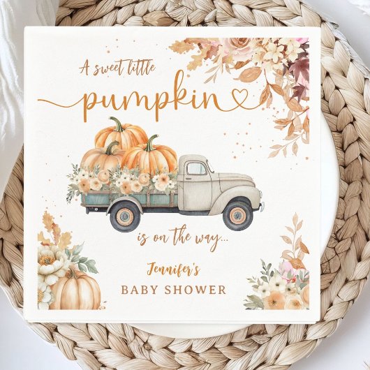 Pompoen Truck Baby shower Herfst Party Paper Servet