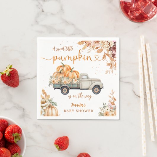 Pompoen Truck Baby shower Herfst Party Paper Servet (Insitu)