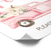 Pompoen Truck Baby shower Voedsel Teken Poster (Hoek)