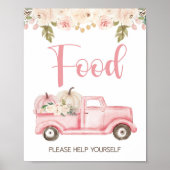 Pompoen Truck Baby shower Voedsel Teken Poster (Voorkant)