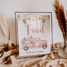 Pompoen Truck Baby shower Voedsel Teken