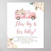 Pompoen Truck Douche Hoe groot is haar buik teken Poster (Voorkant)