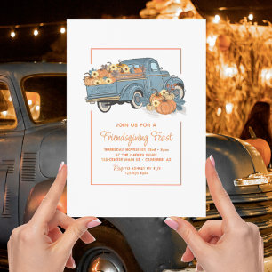 Pompoen Truck Friendsgiving Kaart
