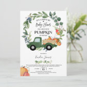 Pompoen Truck Geslachtsneutrale Herfst Baby shower Kaart (Staand voorkant)