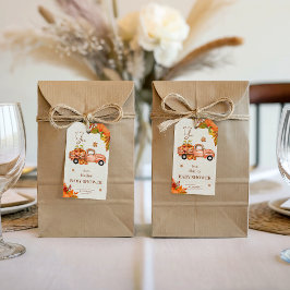 Pompoen Truck Herfst Baby Shower Favor Tag Cadeaulabel