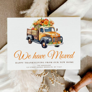 Pompoen Truck herfst Bewegende Aankondiging Briefkaart