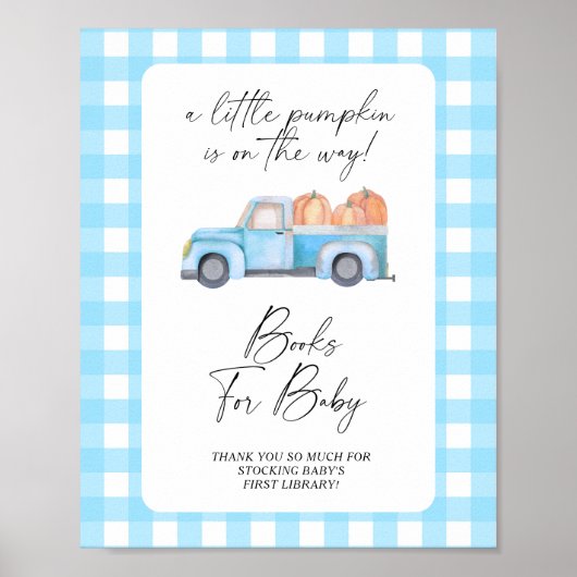 Pompoen truck herfst boeken voor baby poster (Voorkant)