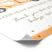 Pompoen Truck Modern Herfst Baby shower Boeken Poster (Hoek)