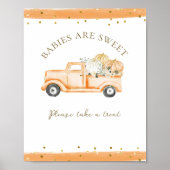 Pompoen Truck Modern Herfst Baby shower Boeken Poster (Voorkant)