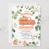 Pompoen Truck Party Herfst Pompoen verjaardag Kaart (Voorkant)
