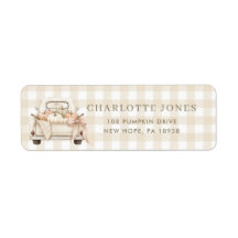 Pompoen Truck Rustic Gingham Baby Shower Uitnodigi