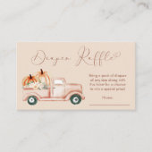 Pompoen Truck Terracotta Baby shower Luier Raffle Informatiekaartje (Voorkant)