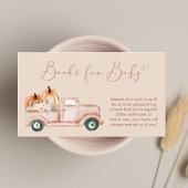 Pompoen Truck Terracotta boeken voor Baby shower Informatiekaartje