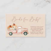 Pompoen Truck Terracotta boeken voor Baby shower Informatiekaartje (Voorkant)