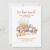 Pompoen Truck Thanksgiving We zijn verhuisd Aankondiging (Voorkant)