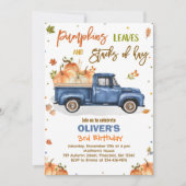 Pompoen Truck Verjaardagsfeest Herfst Pompoen Verj Kaart (Voorkant)