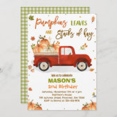 Pompoen Truck Verjaardagsfeest Herfst Pompoen Verj Kaart (Voorkant / Achterkant)