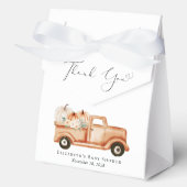Pompoen Truck Waterverf Baby shower Dank u Bedankdoosjes (Voorkant)