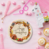 Pompoen Turkije Happy Thanksgiving Lijst Papieren Bordje (Feest)