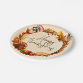 Pompoen Turkije Happy Thanksgiving Lijst Papieren Bordje (Gekanteld)