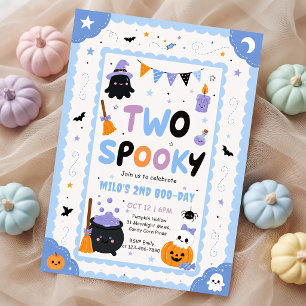 Pompoen Twee Enge Halloween Verjaardagsfeestje Kaart