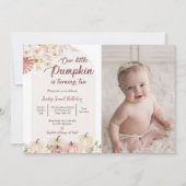 Pompoen Tweede Verjaardag Onze Kleine Pompoen Foto Kaart (Voorkant)