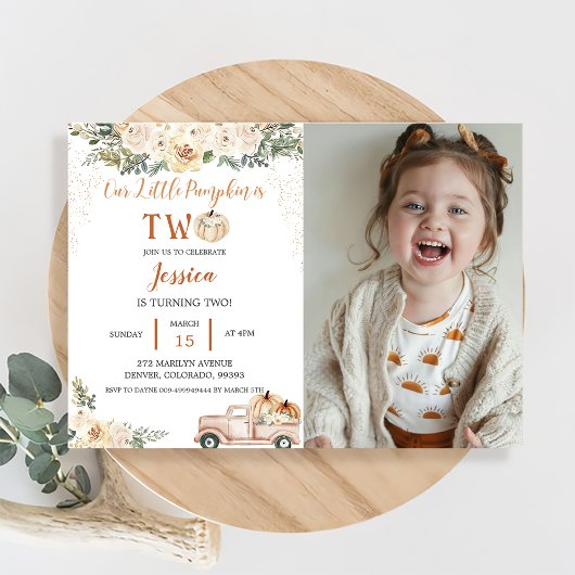 Pompoen Tweede verjaardag Onze kleine pompoen is t Kaart