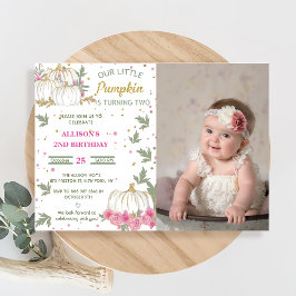 Pompoen Tweede Verjaardag Onze Kleine Pompoen Kaart