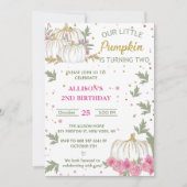 Pompoen Tweede Verjaardag Onze Kleine Pompoen Kaart (Voorkant)