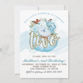 Pompoen tweede verjaardagsuitnodiging kaart (Voorkant)