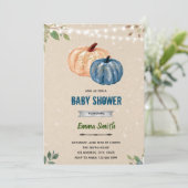 Pompoen tweeling jongens feest uitnodiging (Staand voorkant)