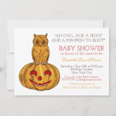 Pompoen Uil & Gingham Baby Shower Kaart (Voorkant)