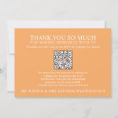 Pompoen val bruiloft foto QR Code Bedankkaart (Achterkant)