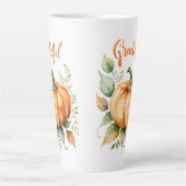 Pompoen van dankbaarheid latte mok (Voorkant)