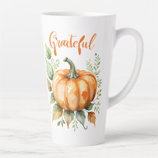 Pompoen van dankbaarheid latte mok