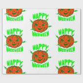 pompoen van een covid halloween vaccin cadeaupapier (Vlak)