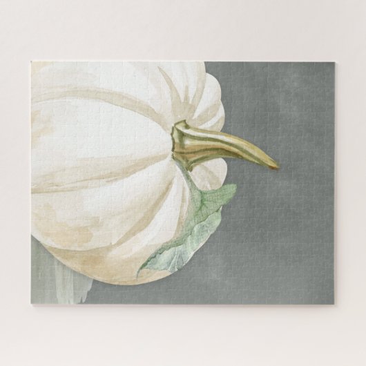 Pompoen van witte herfst legpuzzel (Horizontaal)