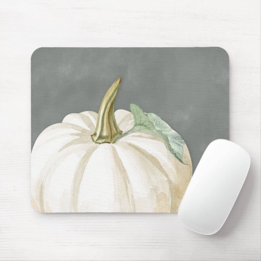 Pompoen van witte herfst muismat (Met muis)